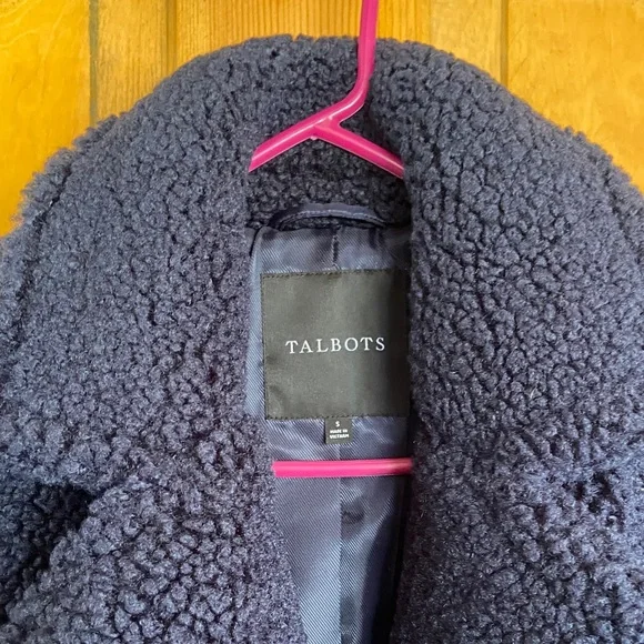 Talbots Navy Teddy Coat - Picture 3 of 4